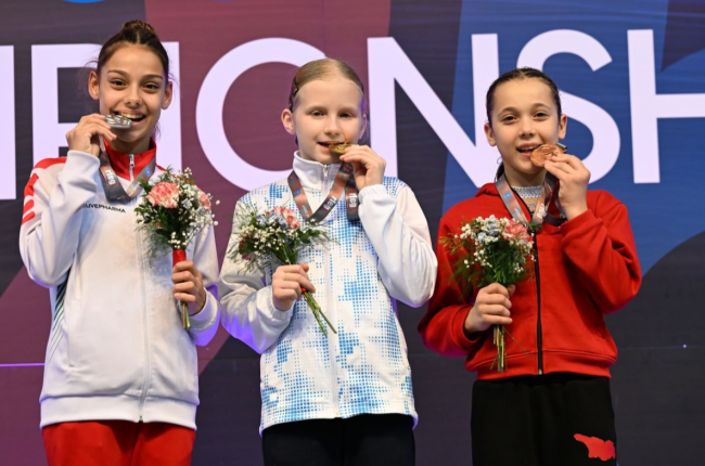 Белорусские батутисты завоевали десять наград на юниорском чемпионате мира в Испании 