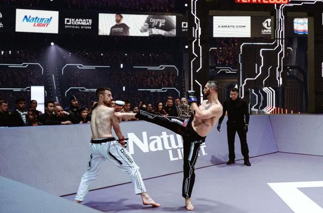 Хай-кики от Турбо и белорусские тейкдауны: как прошёл бой Гриневича на Karate Combat 