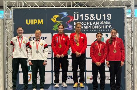 Серебро ЧЕ U15 по современному пятиборью у Квашневской и Федорович